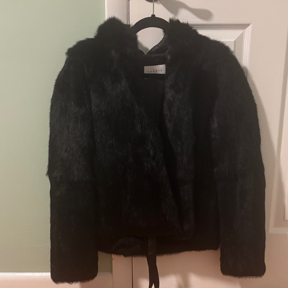 Sandro Black Teddy Jacket